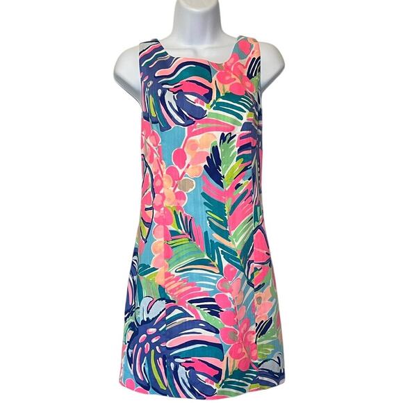 Lilly Pulitzer Dresses & Skirts - Lilly Pulitzer Cathy Exotic Garden Neon Mini Shift Dress Size 6 Floral Colorful